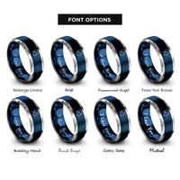 font options for inside engraving on blue & grey the hundred rings