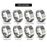 font options for inside engraving on silver the hundred rings