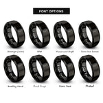 font options for inside engraving on black the lovers rings