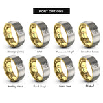 font options for inside engraving on gold & silver the lovers rings