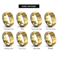 font options for inside engraving on gold & gray the lovers rings