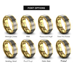 font options for inside engraving on gold & gray the lovers rings