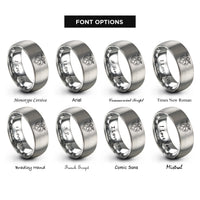 font options for inside engraving on gray the lovers rings