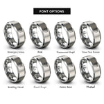 font options for inside engraving on silver the lovers rings