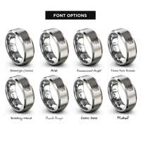 font options for inside engraving on silver the lovers rings