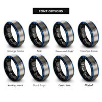 font options for inside engraving on black & blue & silver the magician rings