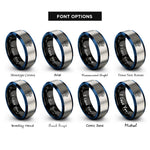 font options for inside engraving on black & blue & grey the magician rings