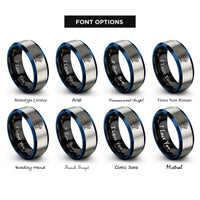 font options for inside engraving on black & blue & grey the magician rings