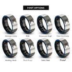 font options for inside engraving on black & blue & gray the moon rings