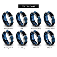 font options for inside engraving on blue & grey the moon rings