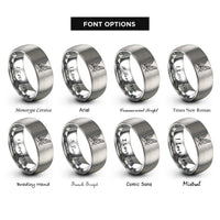 font options for inside engraving on gray the narrows zion rings