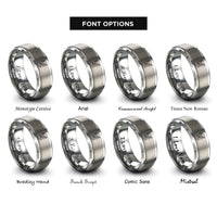 font options for inside engraving on grey the narrows zion rings