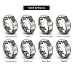 font options for inside engraving on silver the narrows zion rings