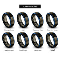 font options for inside engraving on gunmetal & blue the narrows zion rings
