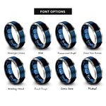 font options for inside engraving on blue & silver the shard rings