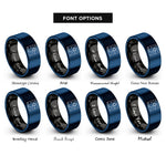 font options for inside engraving on black & blue the star rings