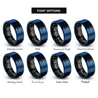 font options for inside engraving on black & blue the star rings