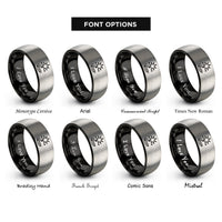 font options for inside engraving on black & grey the star rings