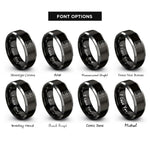 font options for inside engraving on black & gray the star rings