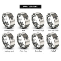 font options for inside engraving on gray the star rings