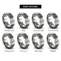 font options for inside engraving on gray the star rings