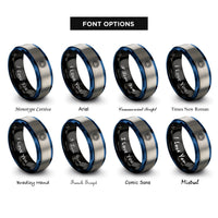 font options for inside engraving on black & blue & gray the sun rings