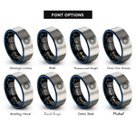 font options for inside engraving on black & blue & silver the sun rings