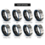 font options for inside engraving on black & blue & grey the sun rings