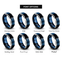 font options for inside engraving on blue & grey the sun rings