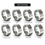 font options for inside engraving on grey the sun rings