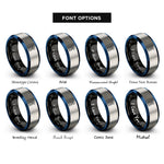 font options for inside engraving on black & blue & gray the tower rings