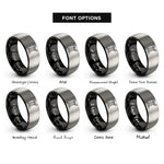 font options for inside engraving on black & gray the tower rings