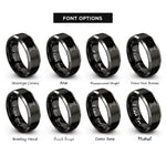 font options for inside engraving on black & grey the tower rings