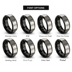 font options for inside engraving on black & grey the tower rings