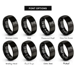 font options for inside engraving on black the tower rings
