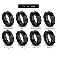 font options for inside engraving on black the tower rings