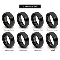 font options for inside engraving on black the tower rings