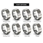font options for inside engraving on silver the tower rings