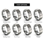 font options for inside engraving on silver the tower rings