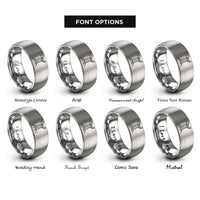 font options for inside engraving on silver the tower rings