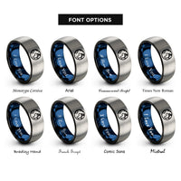 font options for inside engraving on black & blue & silver the world rings