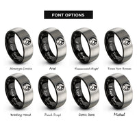 font options for inside engraving on black & gray the world rings