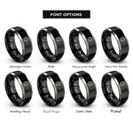 font options for inside engraving on black & gray the world rings