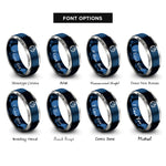 font options for inside engraving on blue & grey the world rings