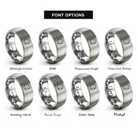 font options for inside engraving on gray the world rings