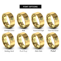 font options for inside engraving on gold theater masks rings