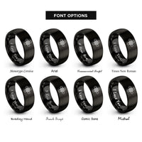 font options for inside engraving on black thelemic rose cross rings