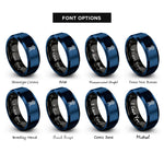 font options for inside engraving on black & blue theodolite rings