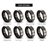font options for inside engraving on black & grey theodolite rings