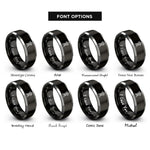 font options for inside engraving on black & grey theodolite rings